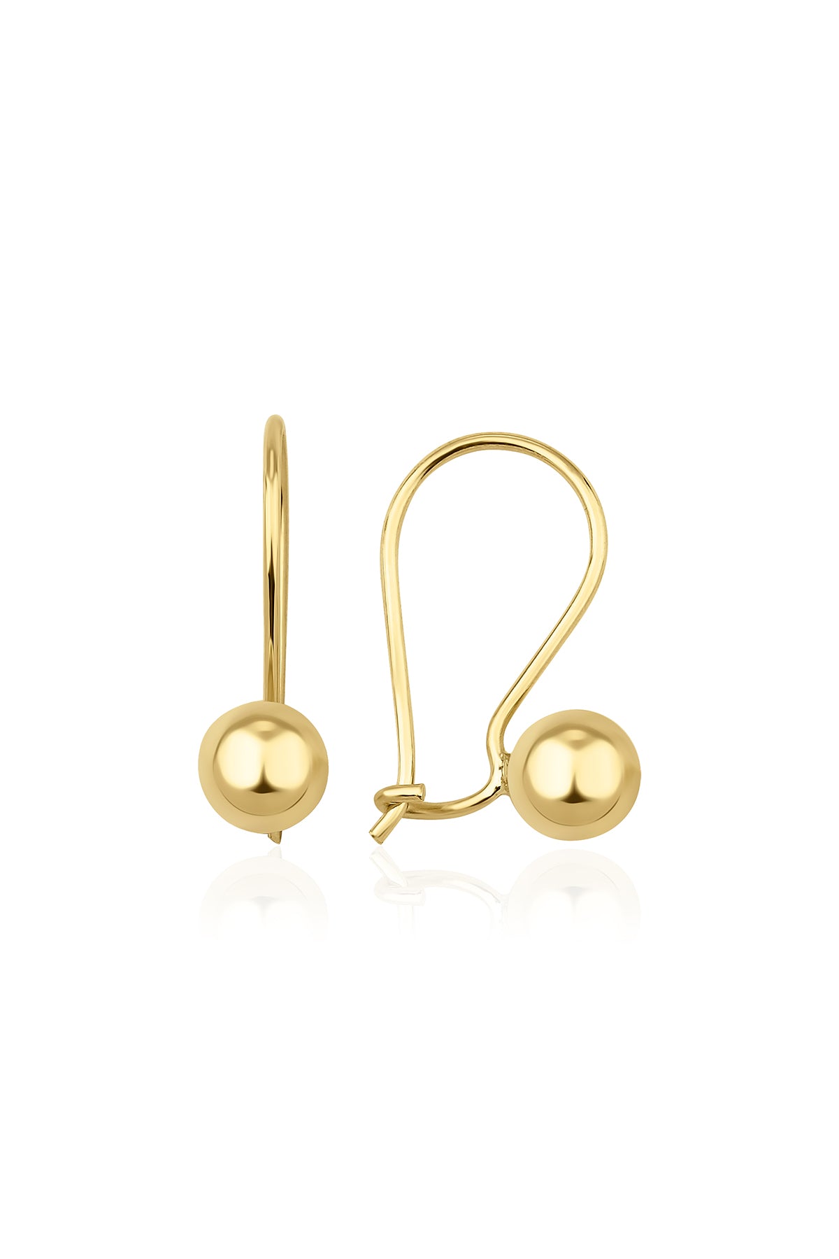 14K Gold Euroball Earrings