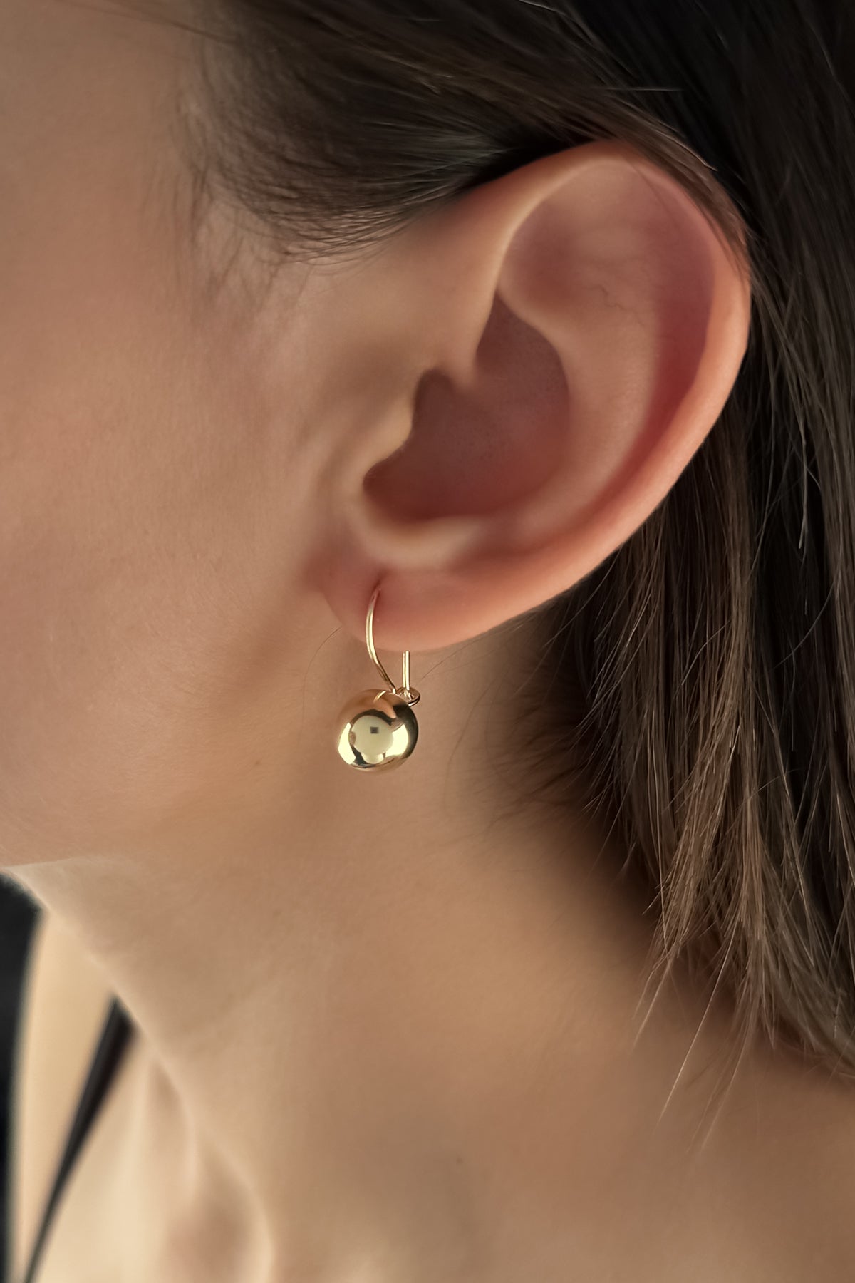 14K Gold Euroball Earrings