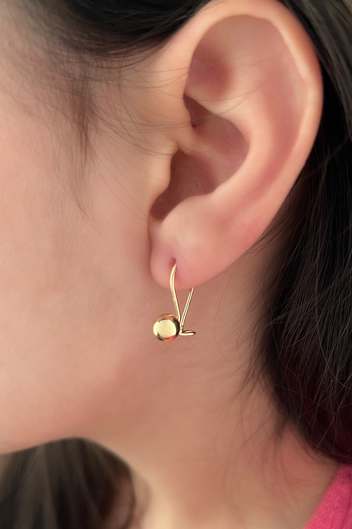 14K Gold Euroball Earrings