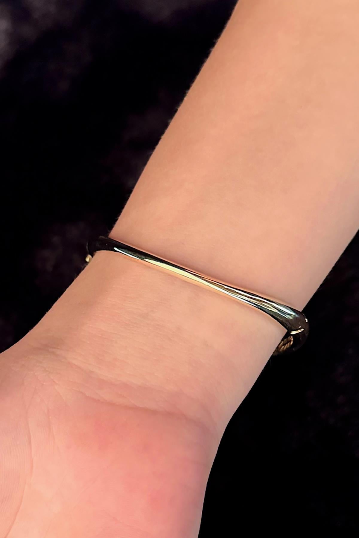 14K Gold Evil Eye Bangle