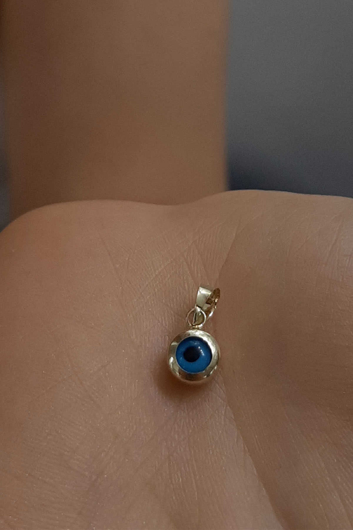14K Gold Evil Eye Charm