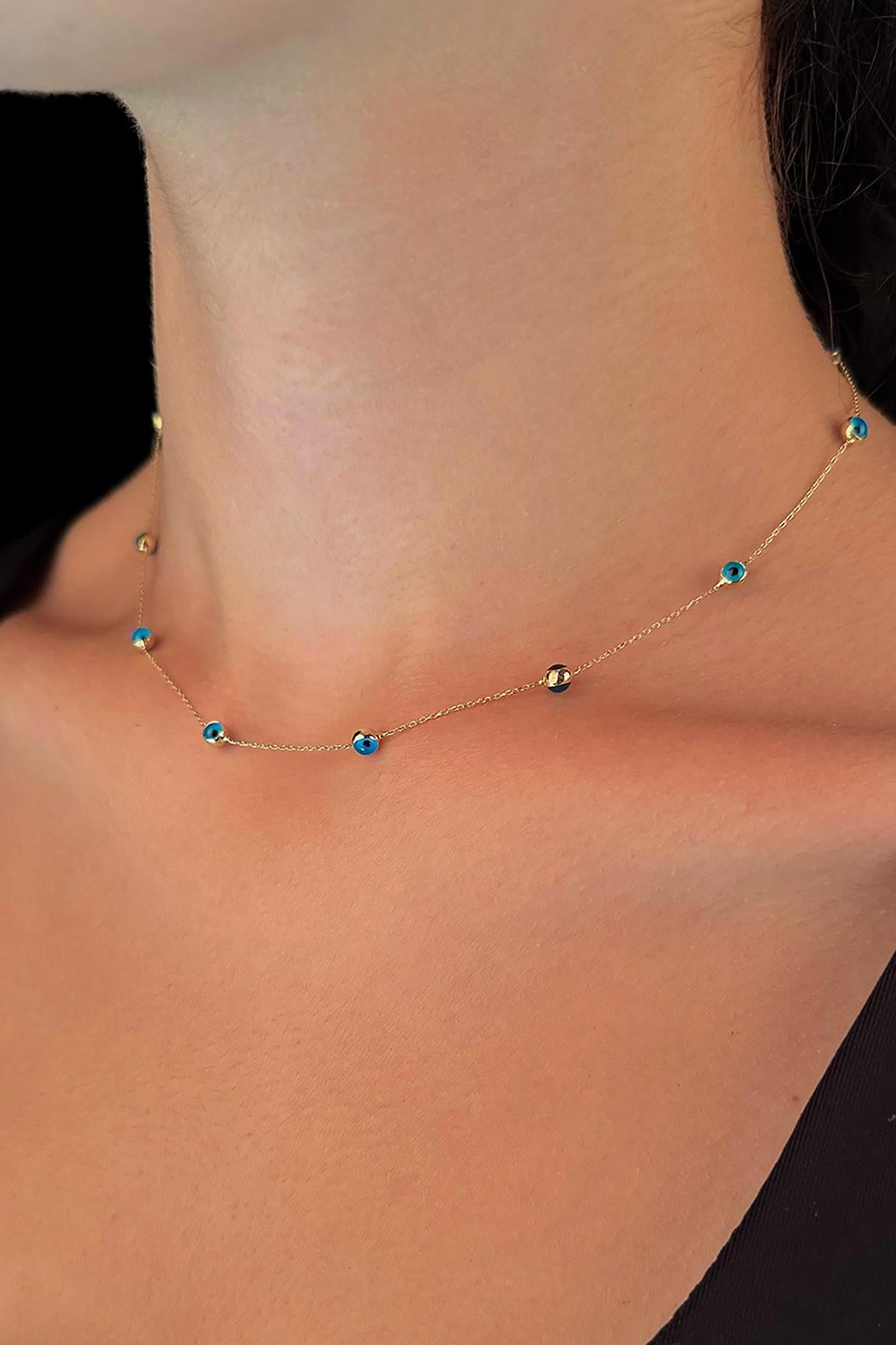 14K Gold Evil Eye Necklace