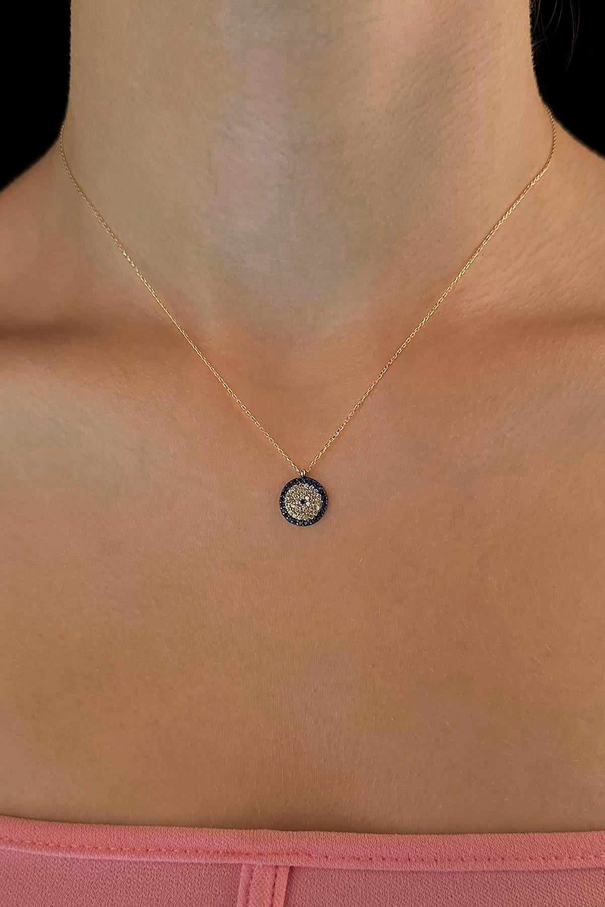 14K Gold Evil Eye Necklace