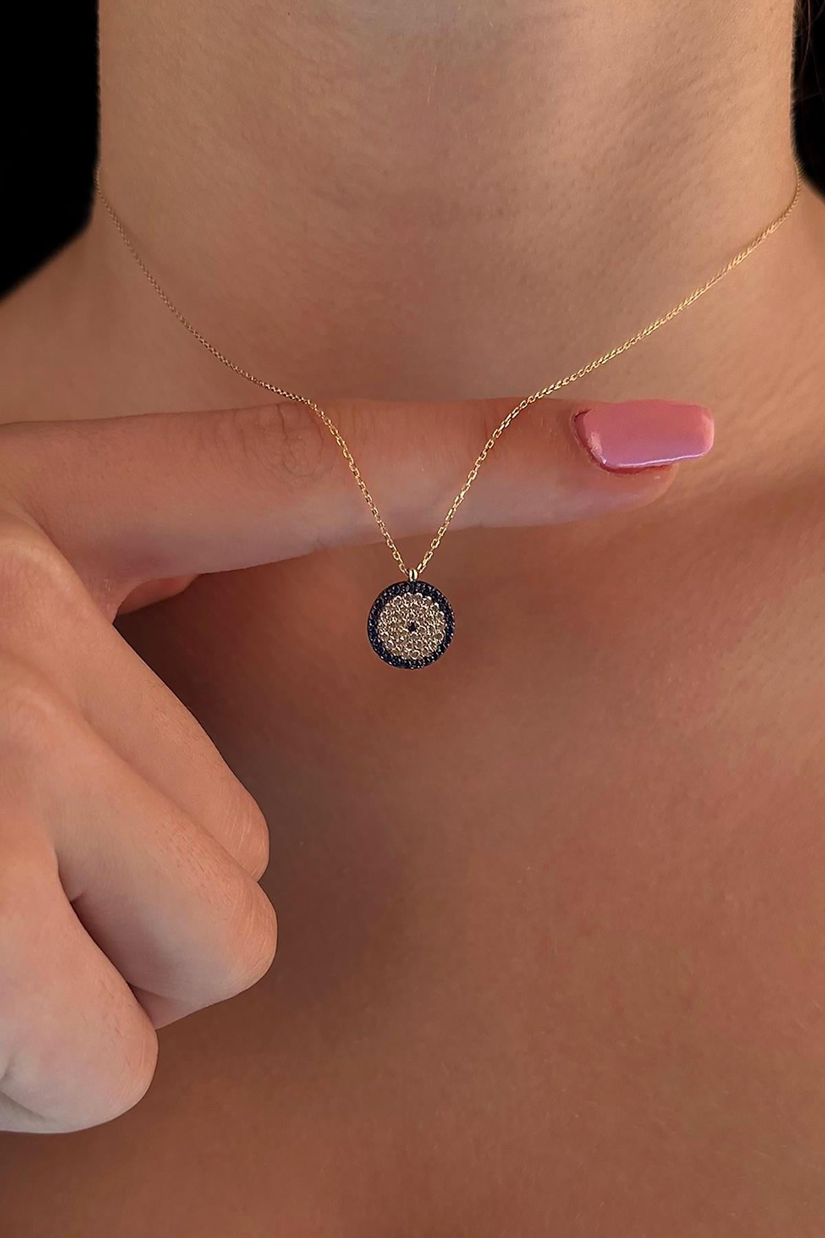 14K Gold Evil Eye Necklace
