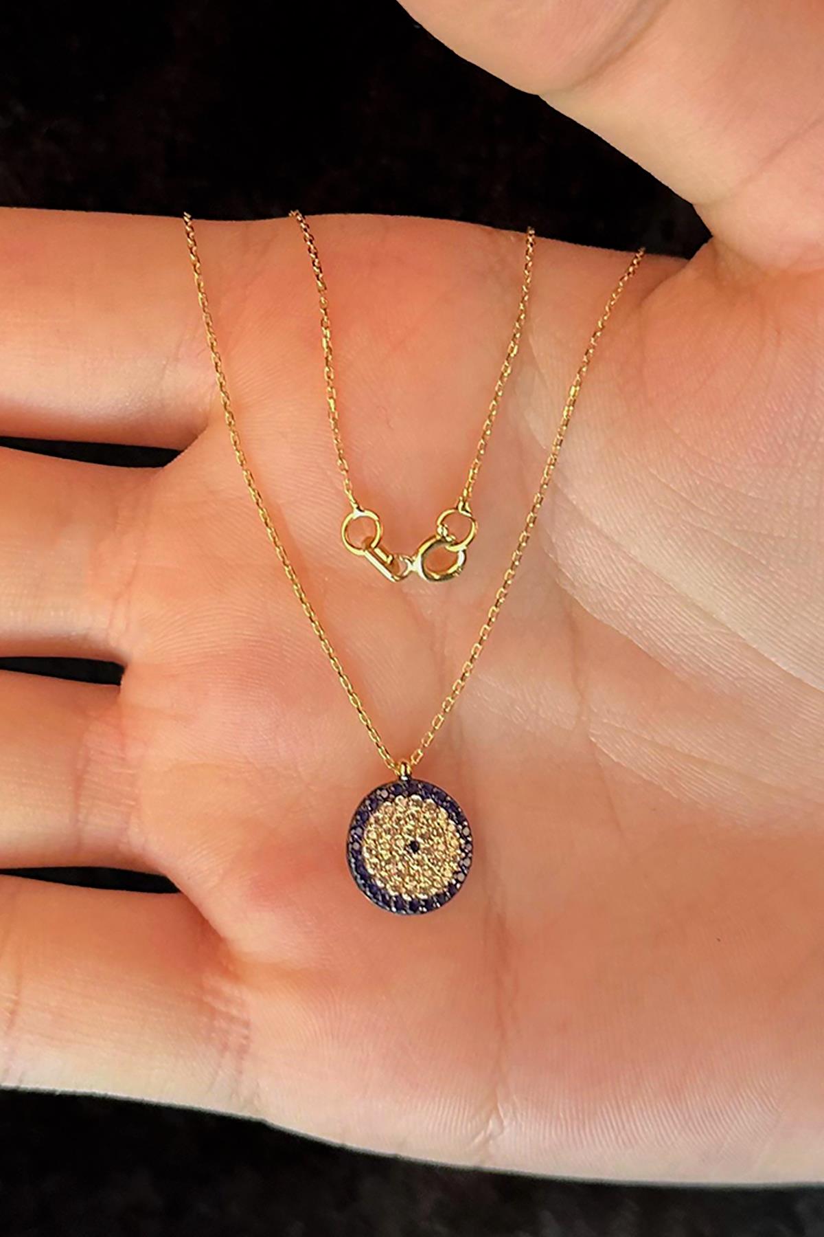 14K Gold Evil Eye Necklace