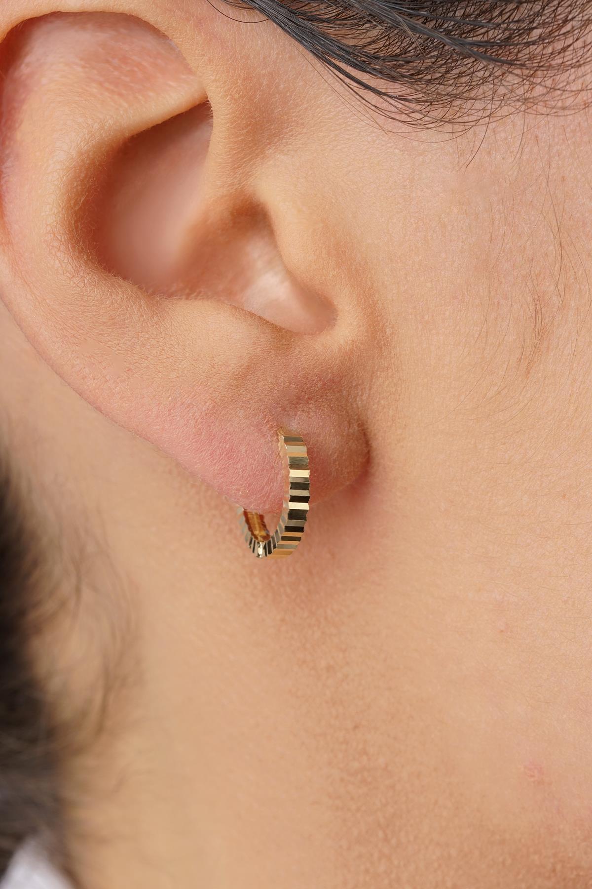 14K Gold Extra Small Sparkle Huggies