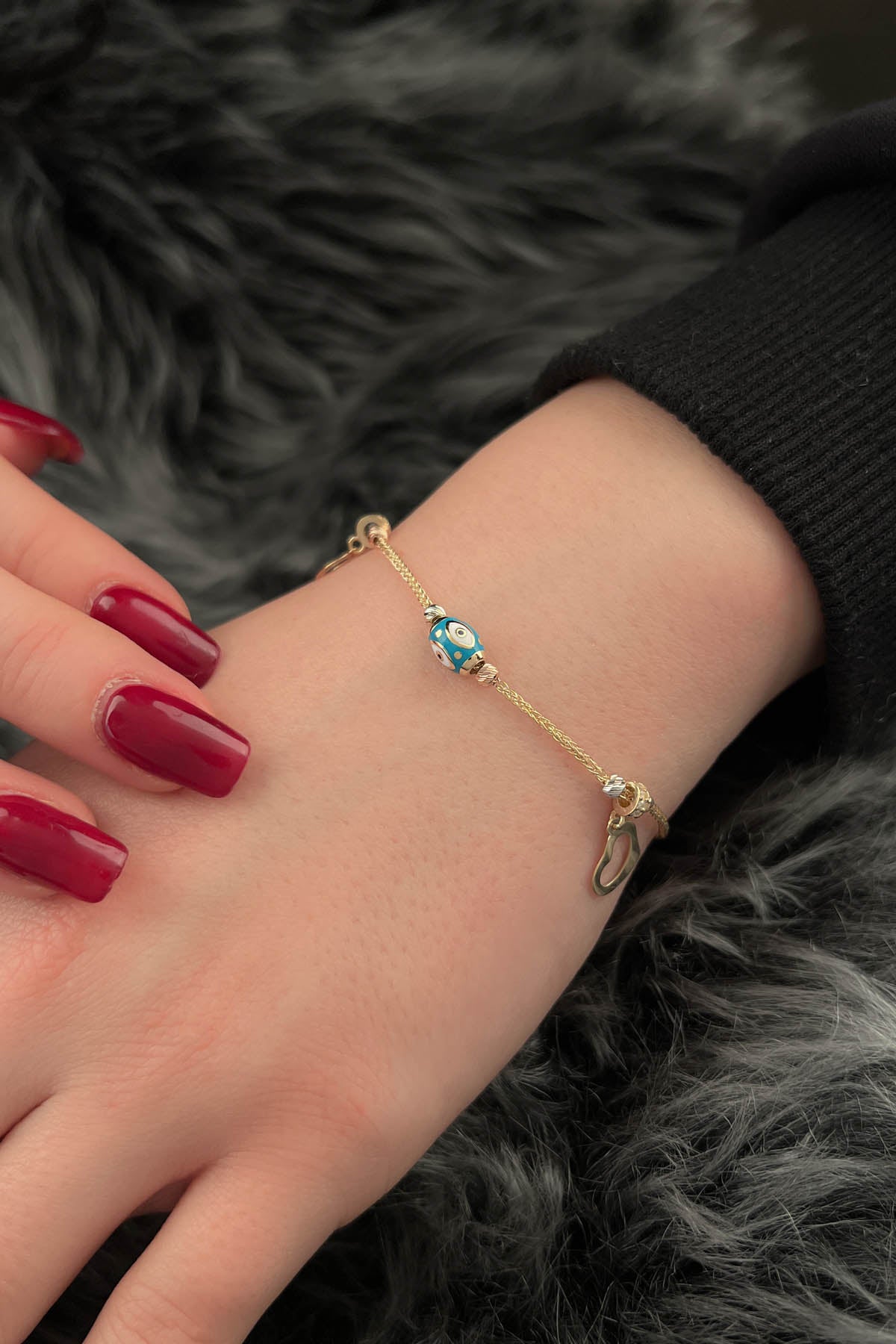 14K Gold Eye Detailed Lucky Bracelet