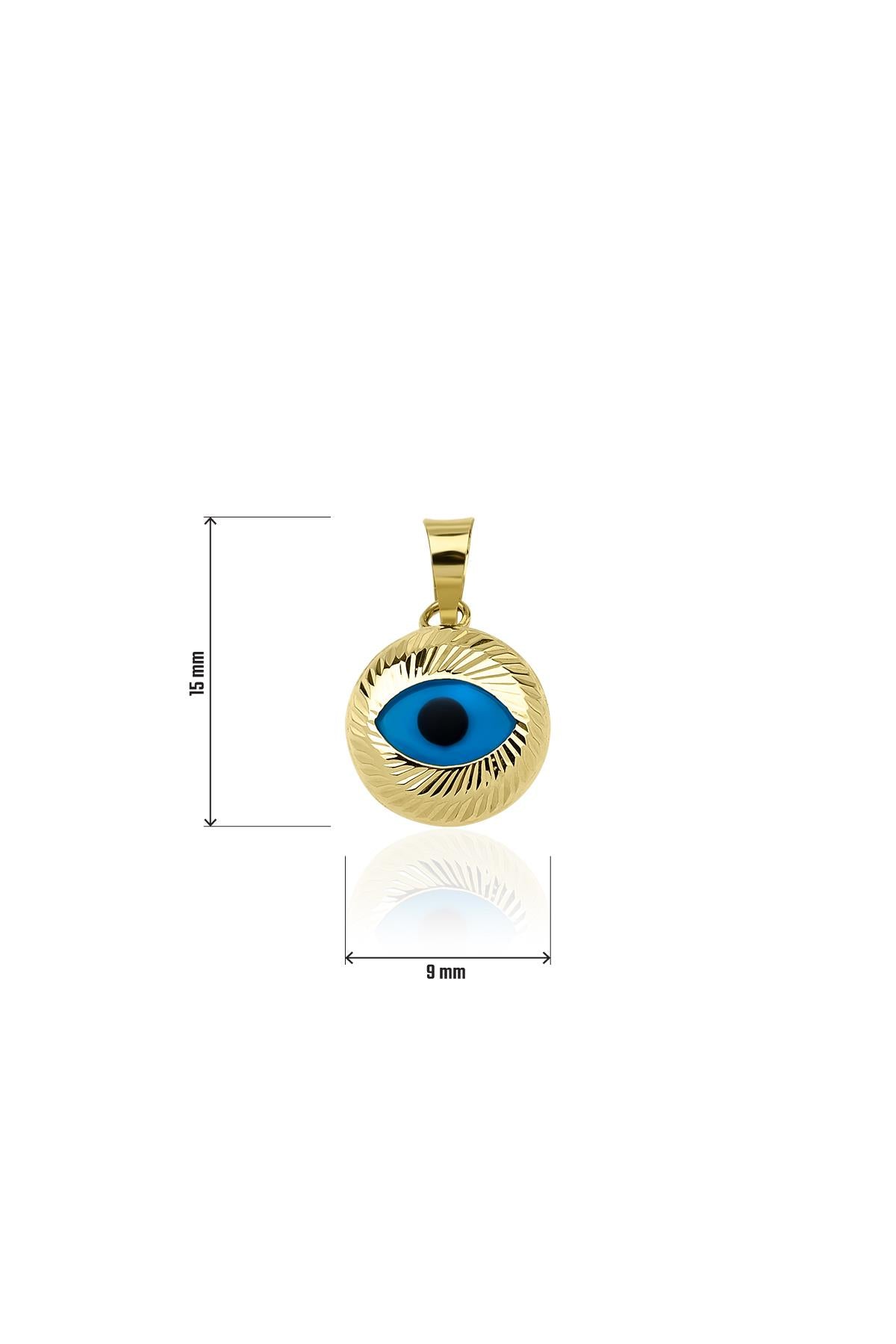 14K Gold Eye Pendant