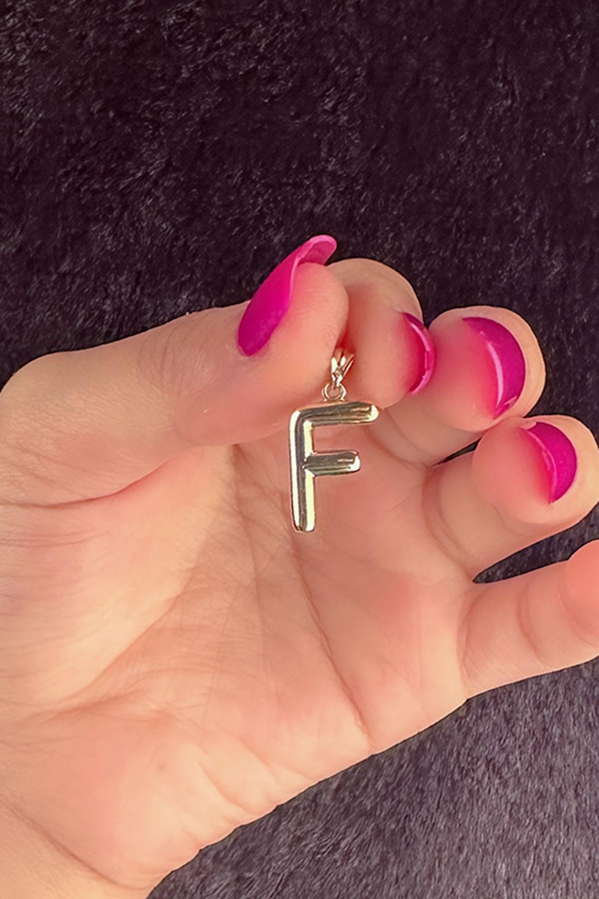 14K Gold F Letter Charm