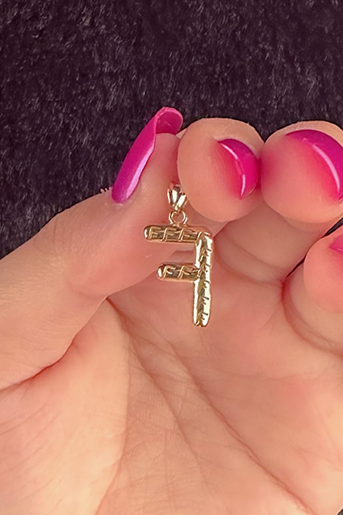 14K Gold F Letter Charm