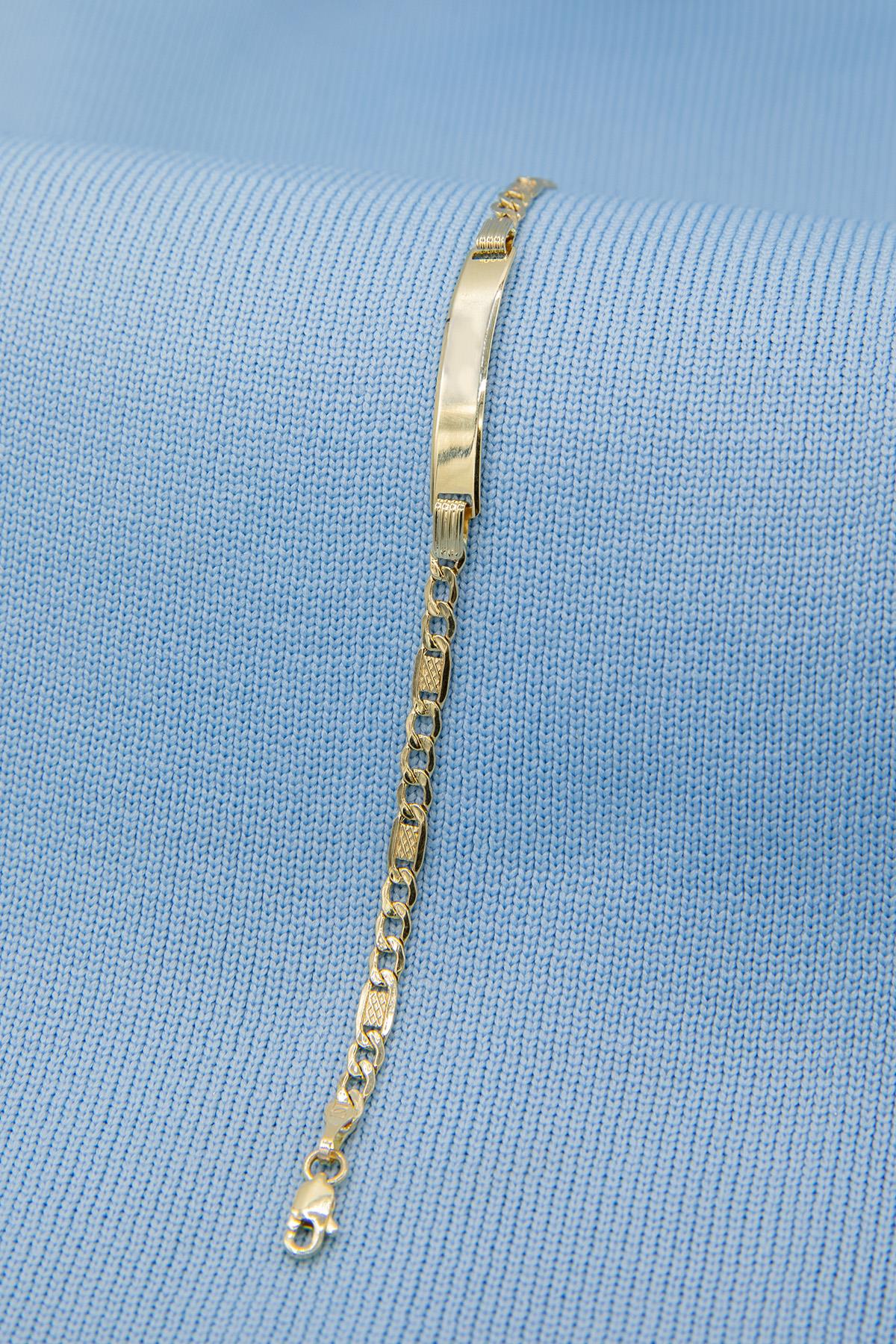 14K Gold Figaro İD Bracelet