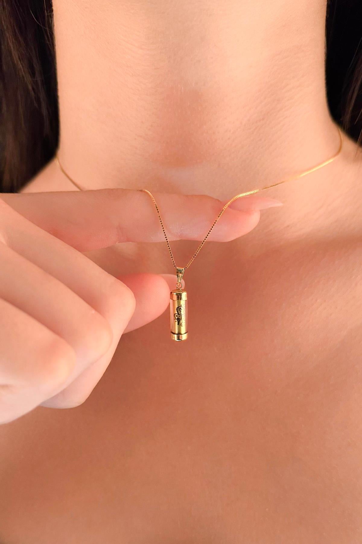 14K Gold Fine Box Chain Cevsen Necklace