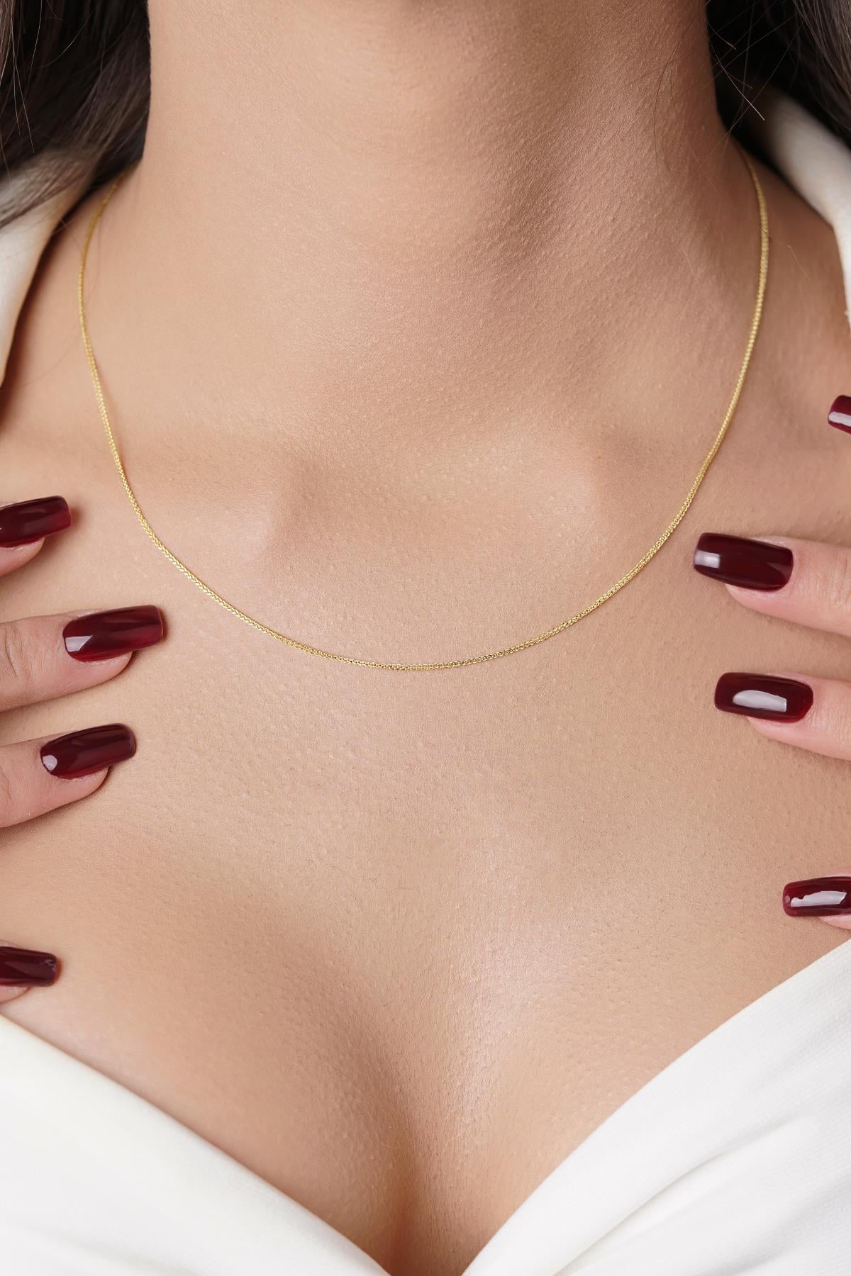 14K Gold Fine Foxtail Necklace