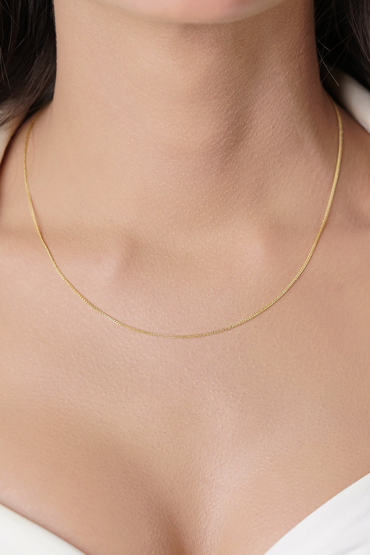 14K Gold Fine Foxtail Necklace