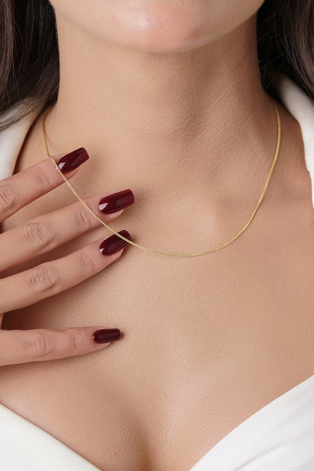 14K Gold Fine Foxtail Necklace