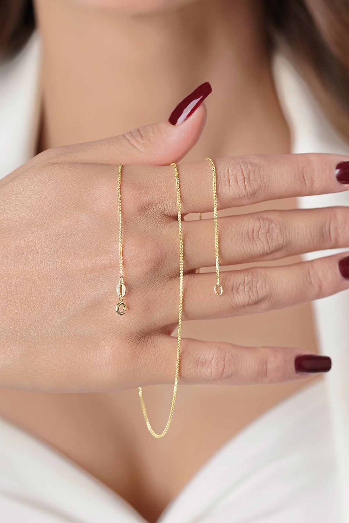 14K Gold Fine Foxtail Necklace