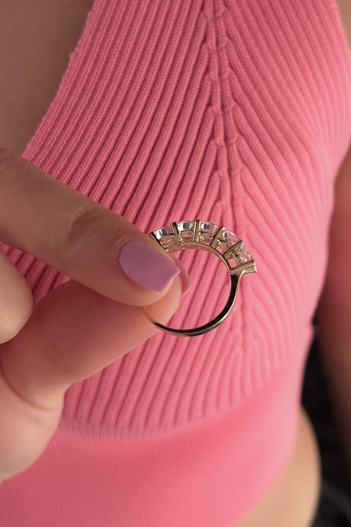 14K Gold Five-Stone Anniversary Band