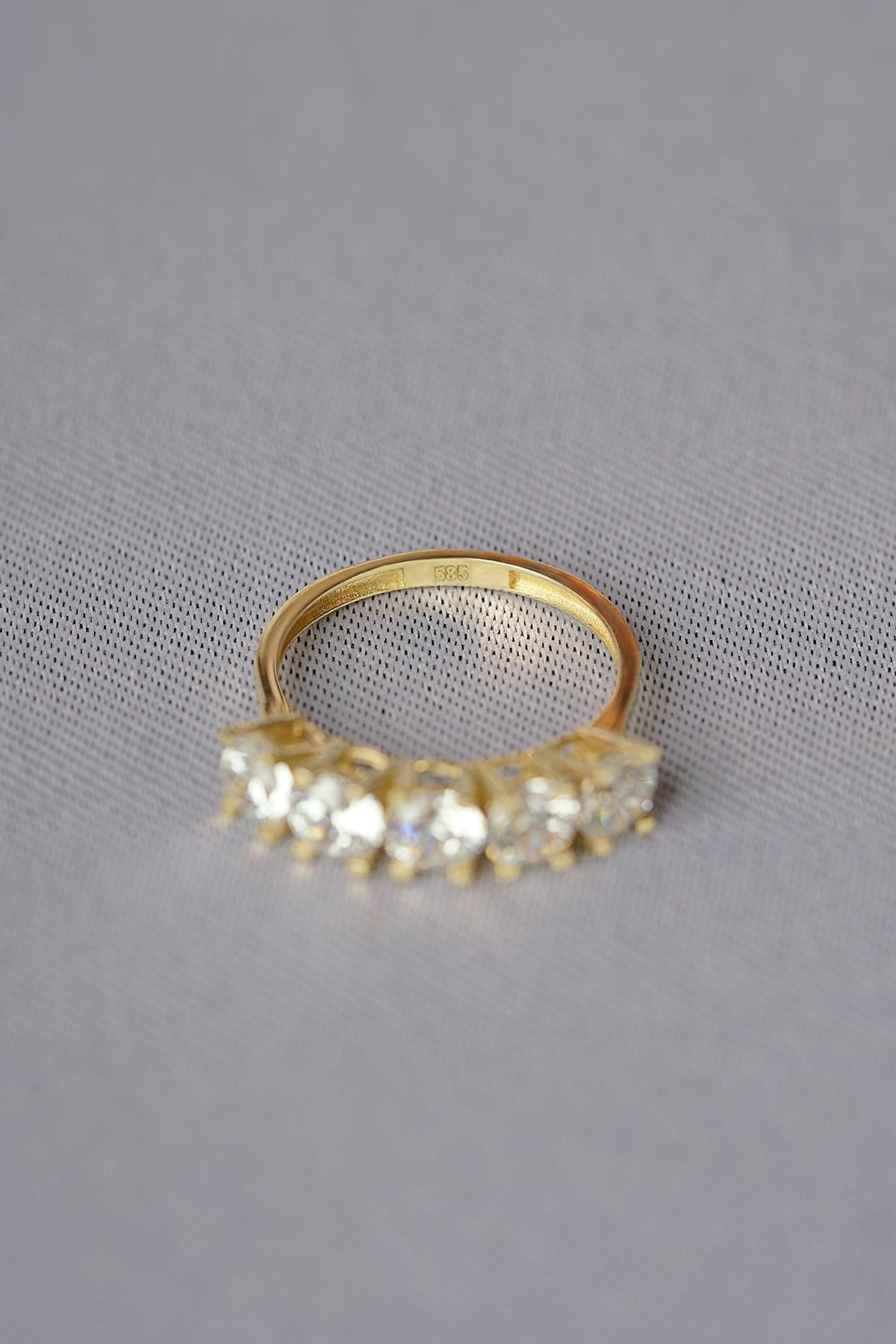 14K Gold Five-Stone Anniversary Band