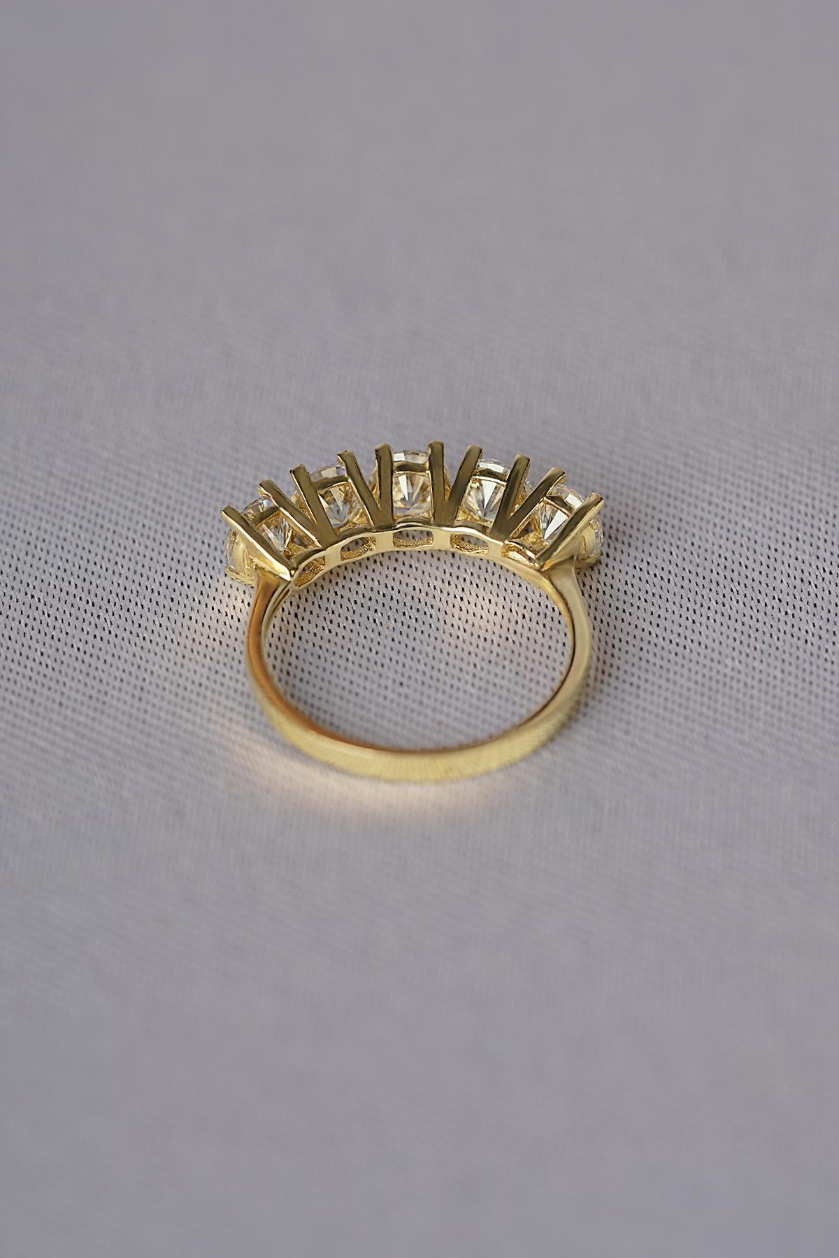 14K Gold Five-Stone Anniversary Band