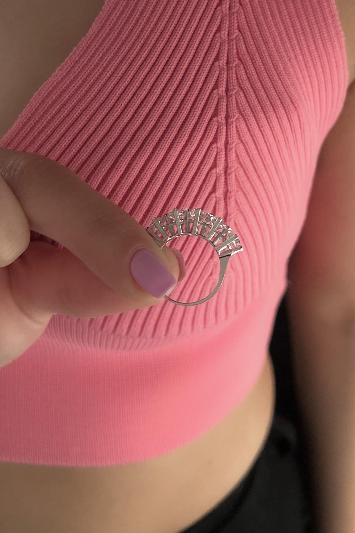 14K Gold Five Stone Ring