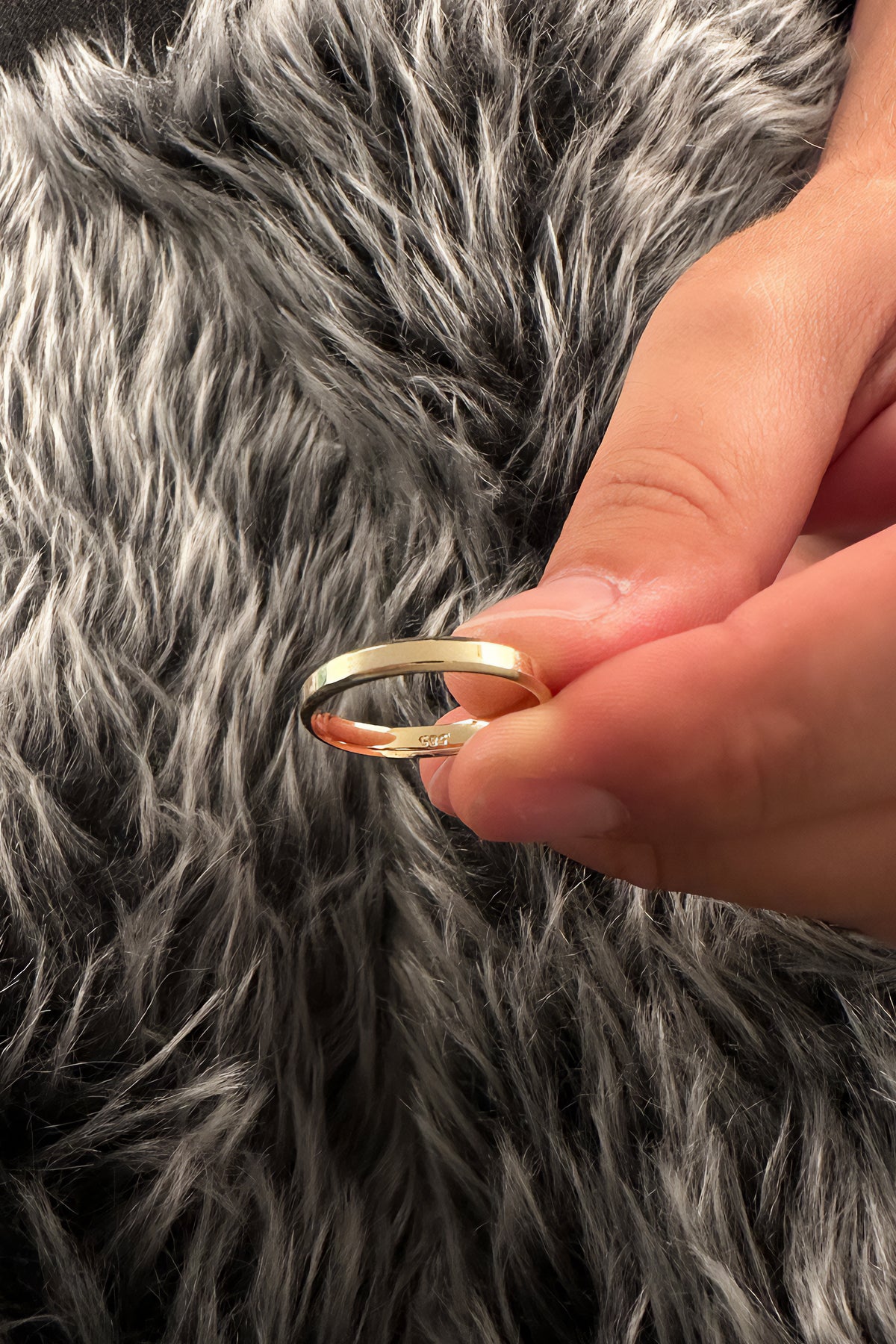 14K Gold Flat Court Shape Man Wedding Ring 0.122 inch