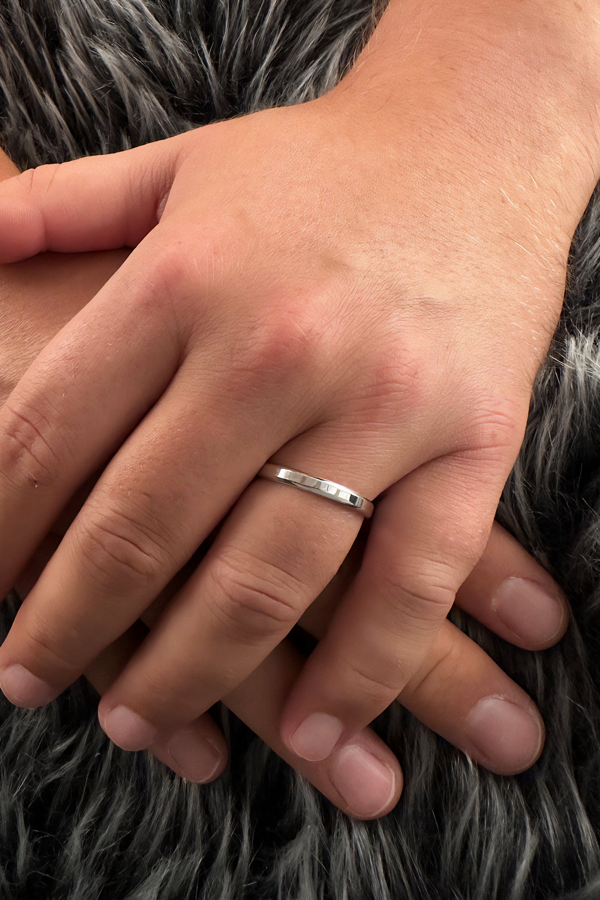 14K Gold Flat Court Shape Man Wedding Ring 0.122 inch