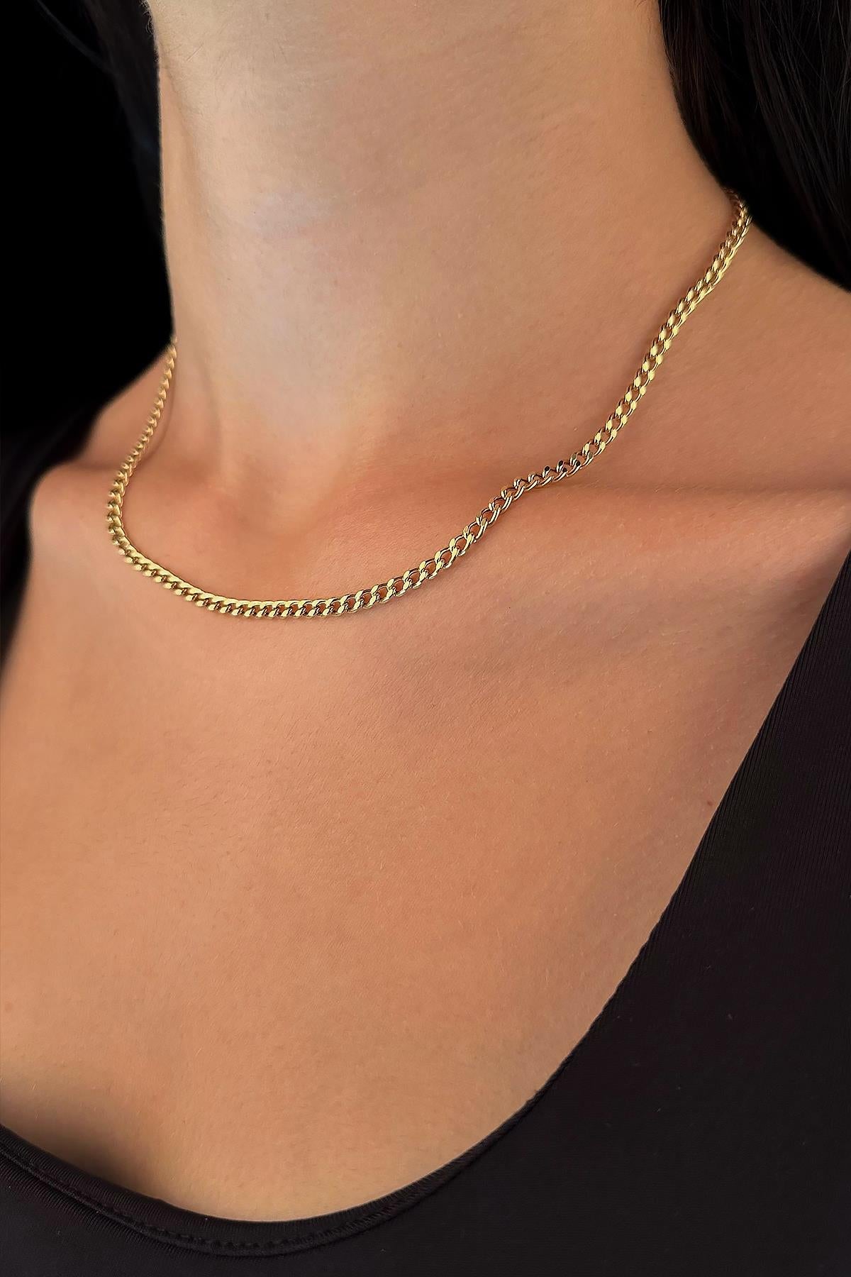 14K Gold Flat Cuban Chain 0.143 inch