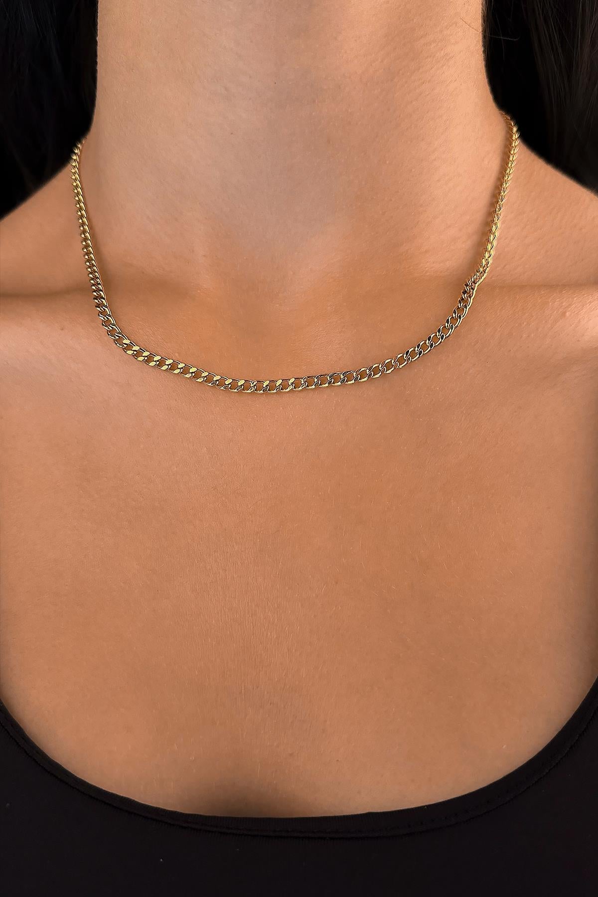 14K Gold Flat Cuban Chain 0.143 inch