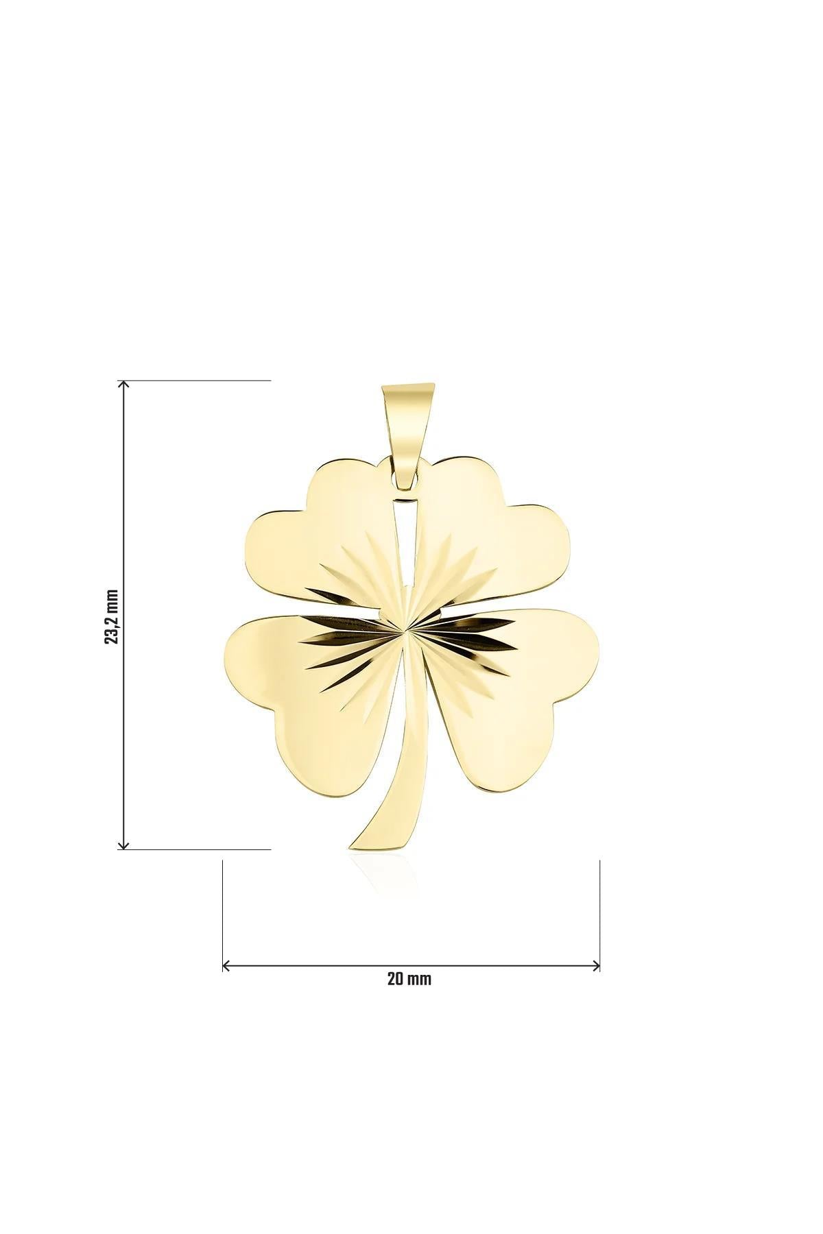 14K Gold Four Leaf Clover Charm