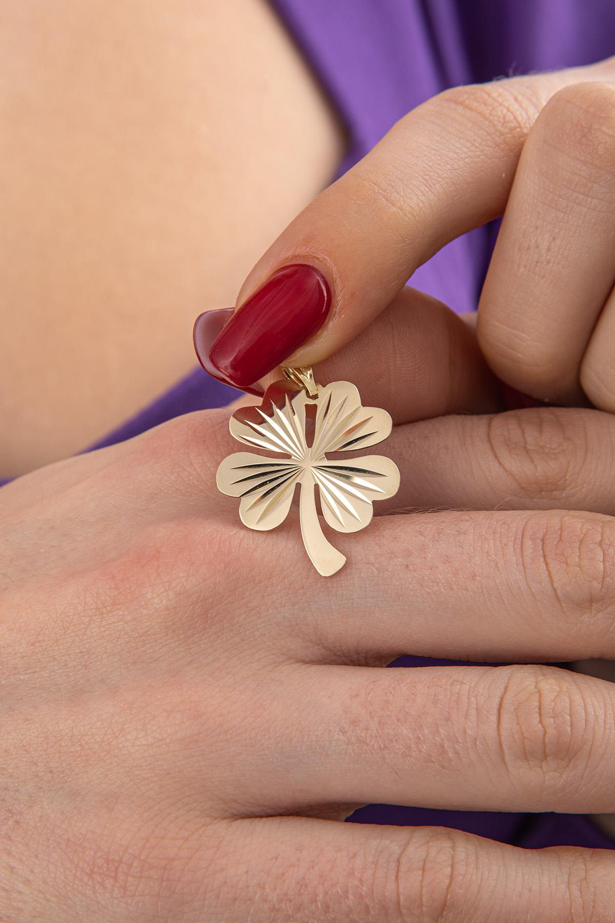 14K Gold Four Leaf Clover Charm