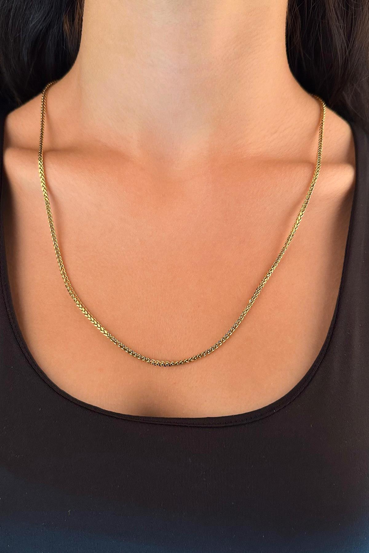14K Gold Foxtail Chain 0.090 inch