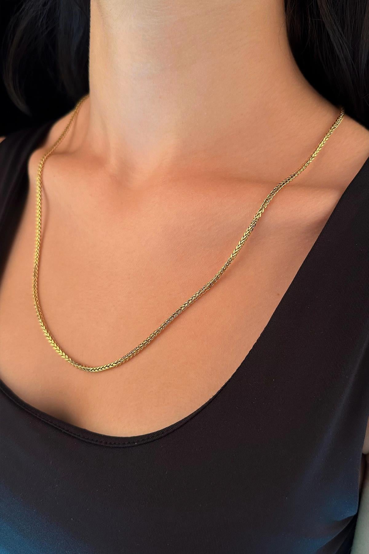 14K Gold Foxtail Chain 0.090 inch