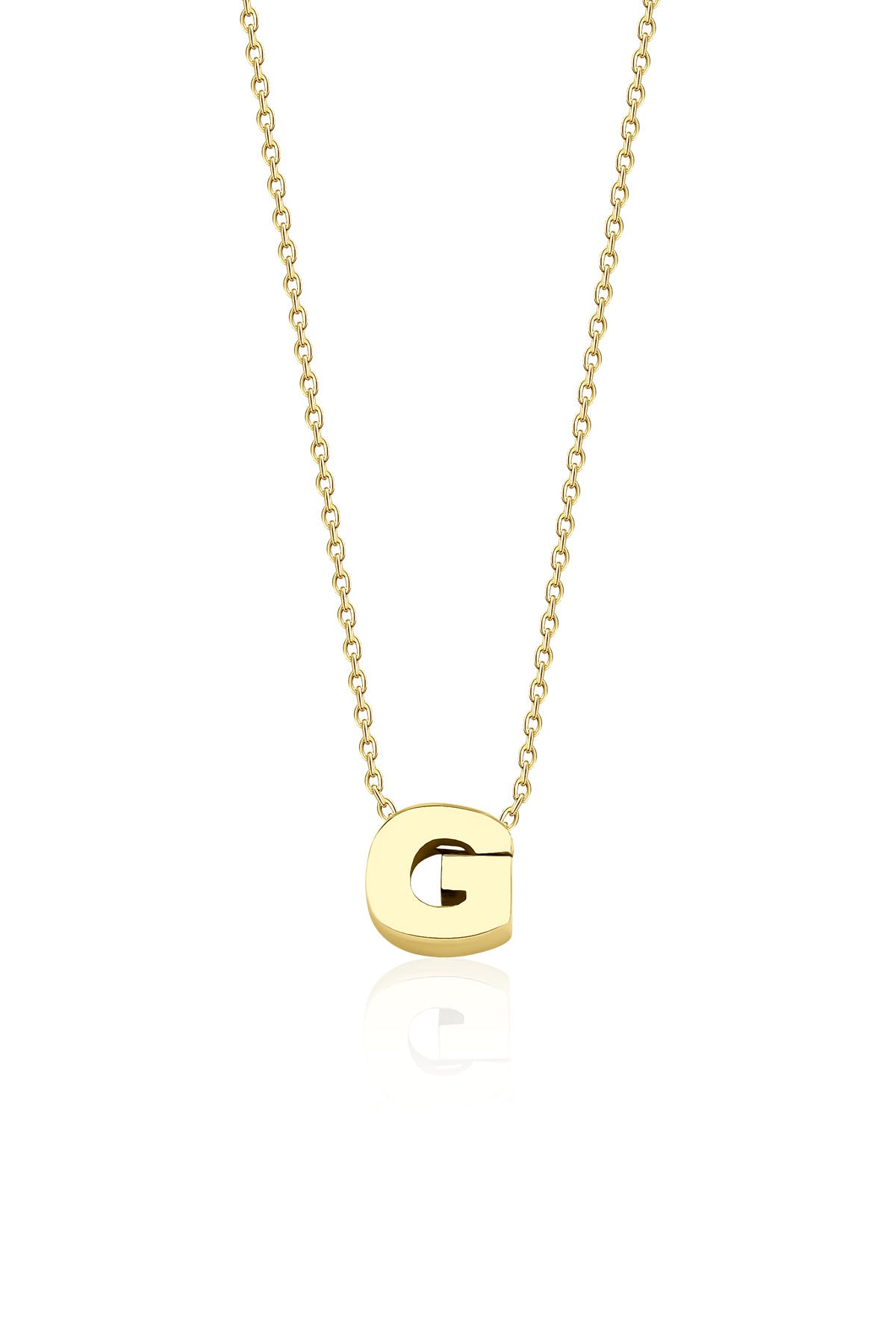 14K Gold G Initial Necklace