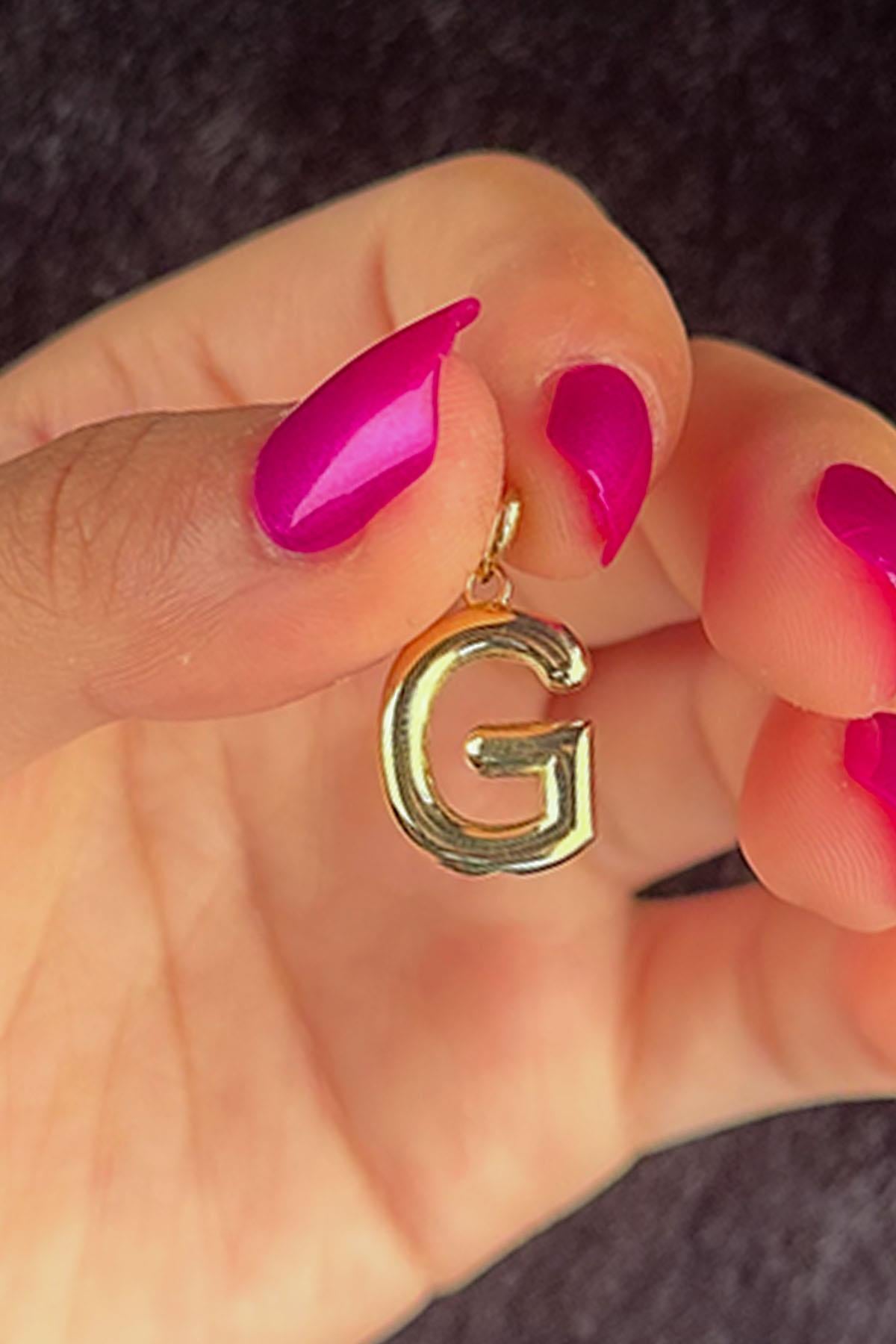 14K Gold G Letter Charm