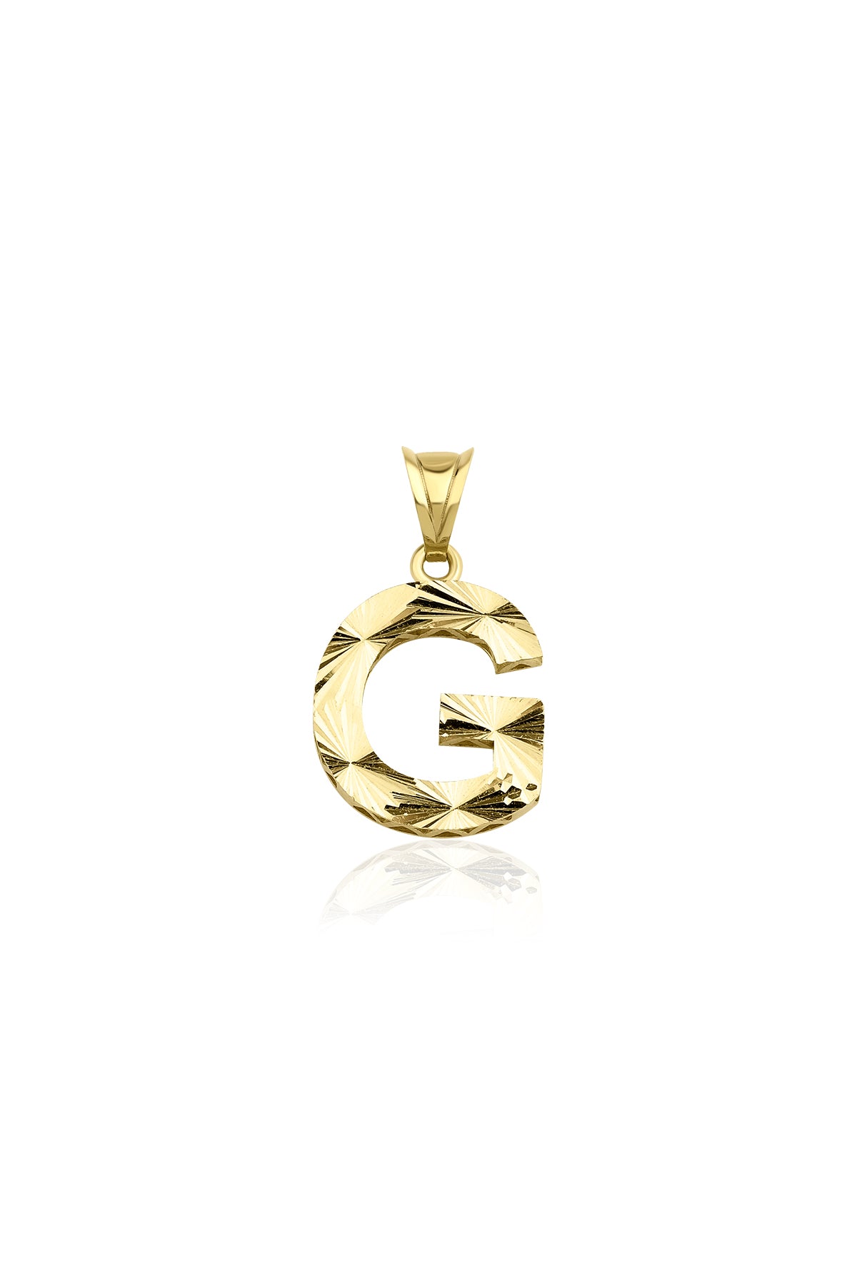 14K Gold G Letter Mini Shine Pendant