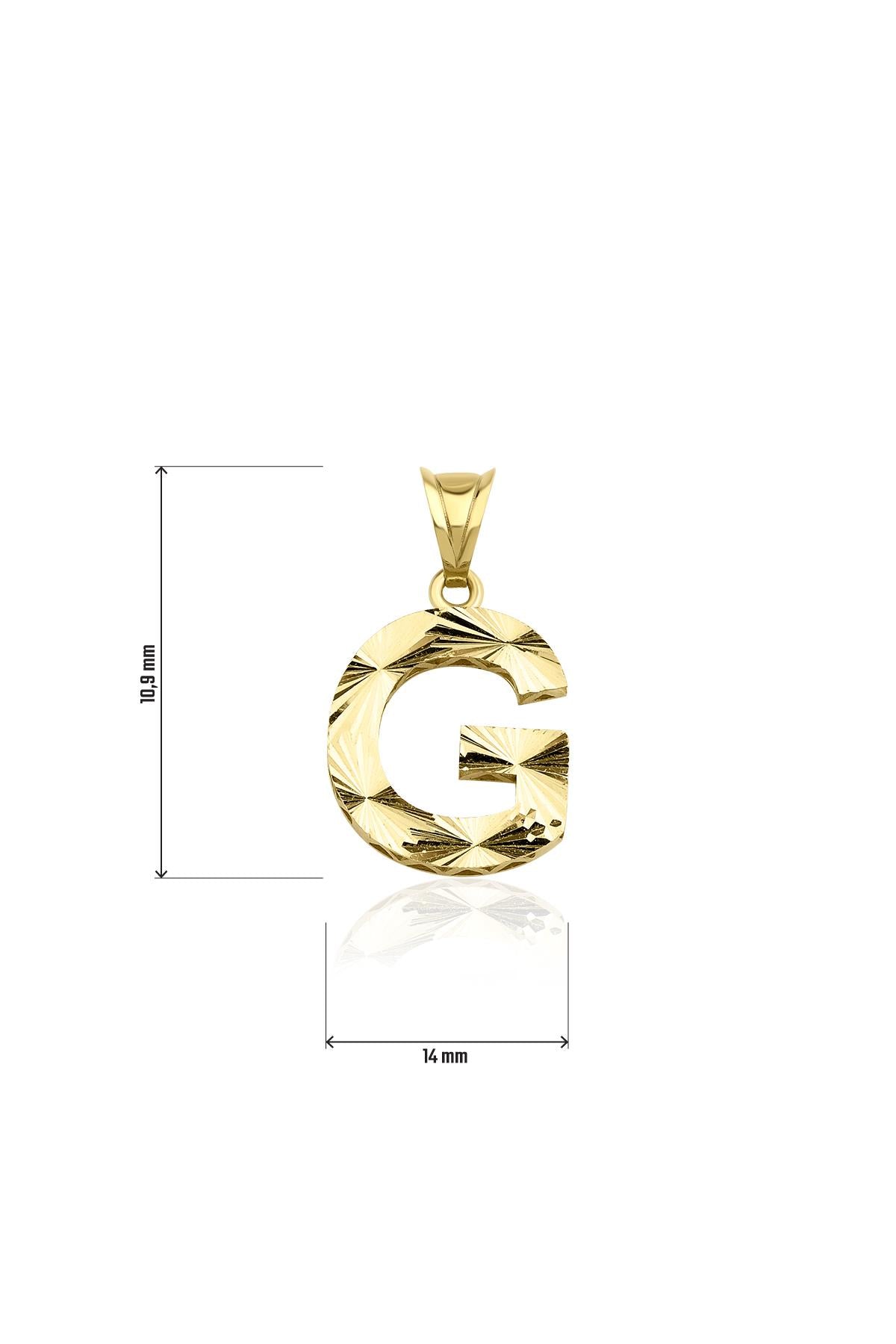 14K Gold G Letter Mini Shine Pendant