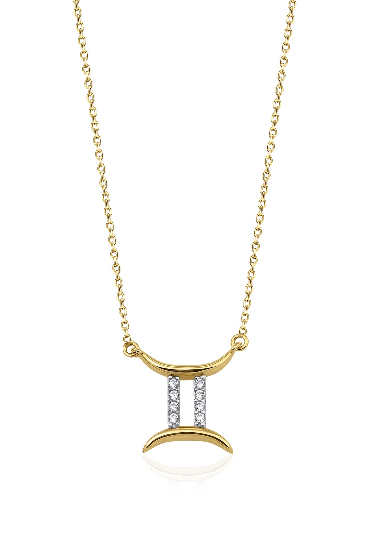 14K Gold Gemini Zodiac Sign Necklace