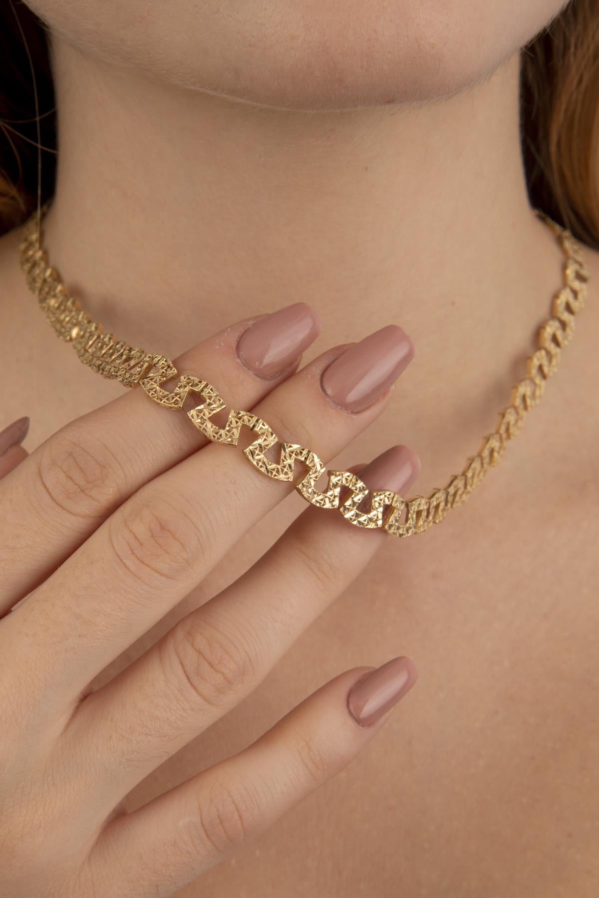 14K Gold Greca Necklace