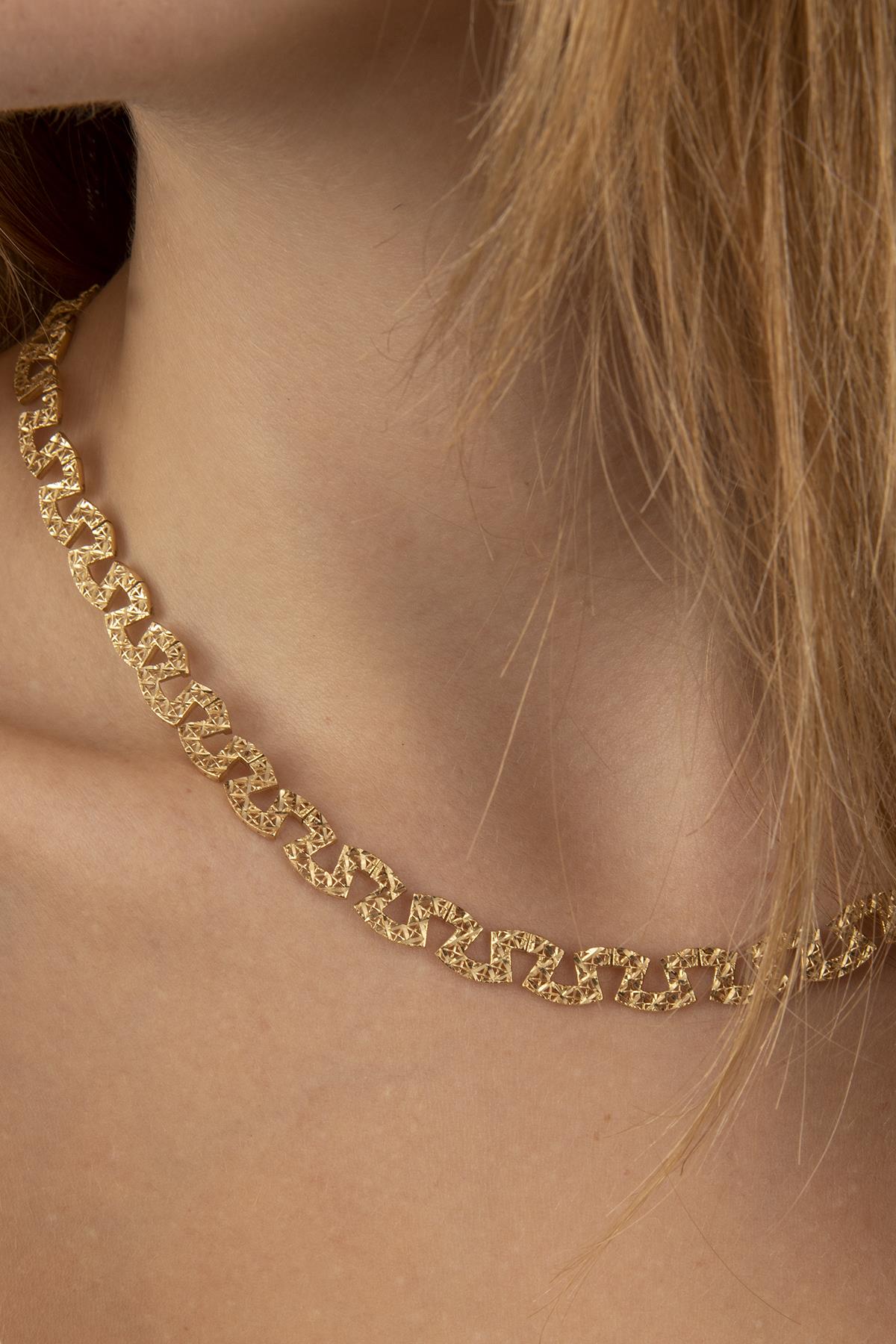 14K Gold Greca Necklace