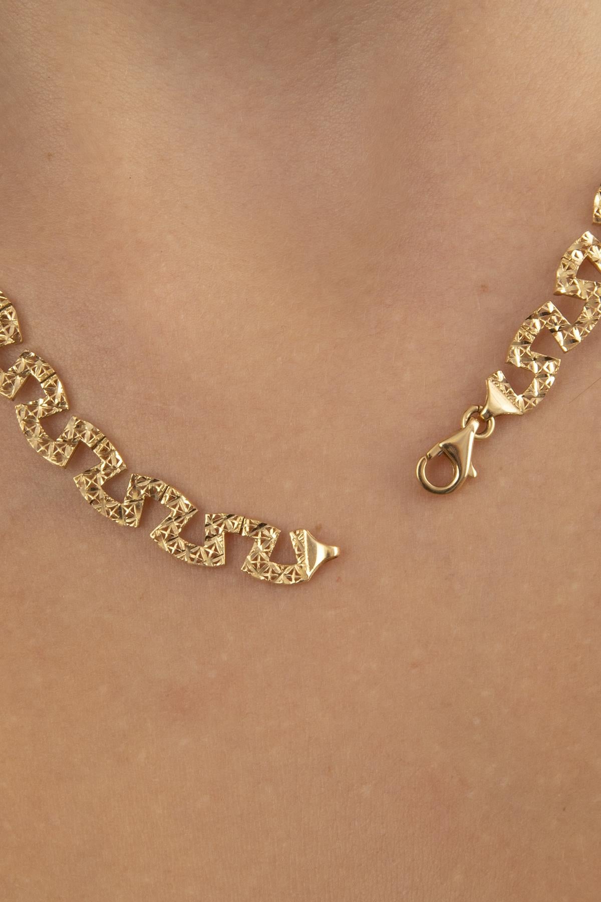 14K Gold Greca Necklace