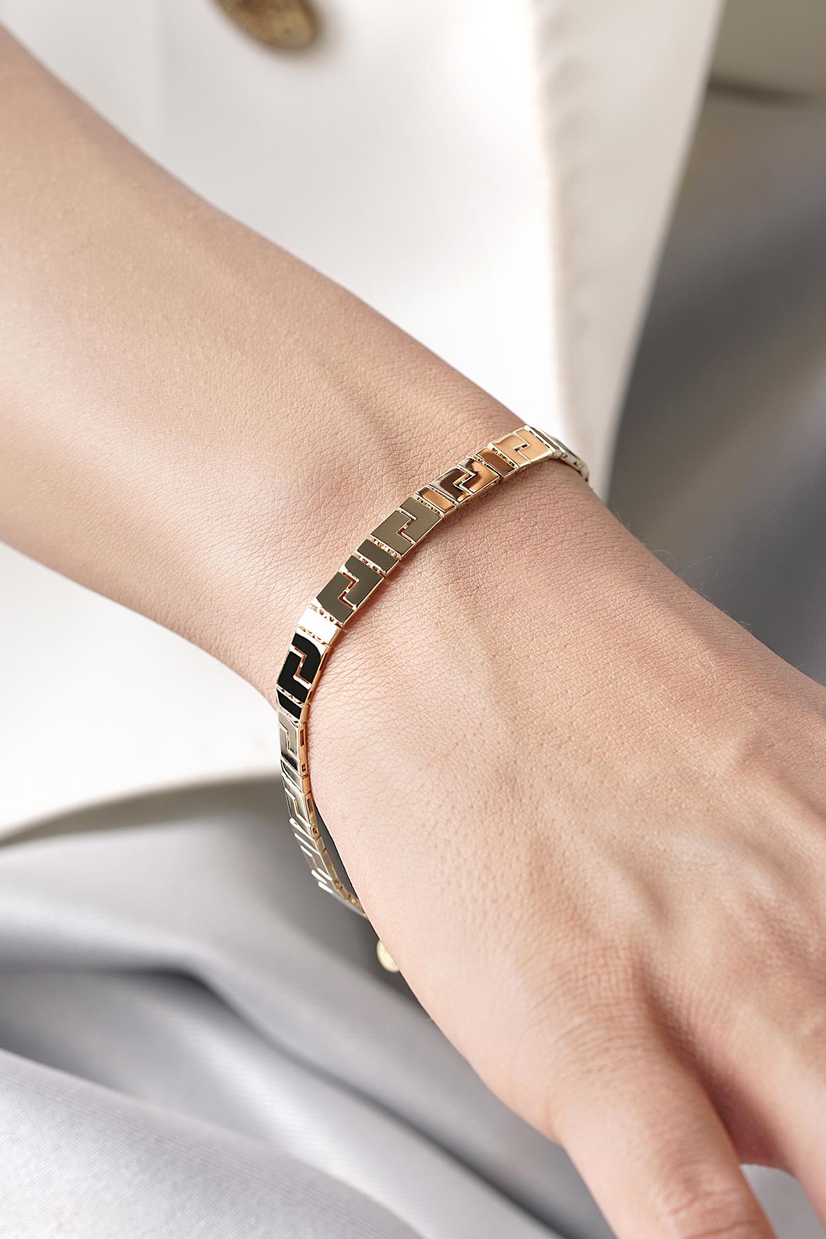14K Gold Greek Key Bracelet