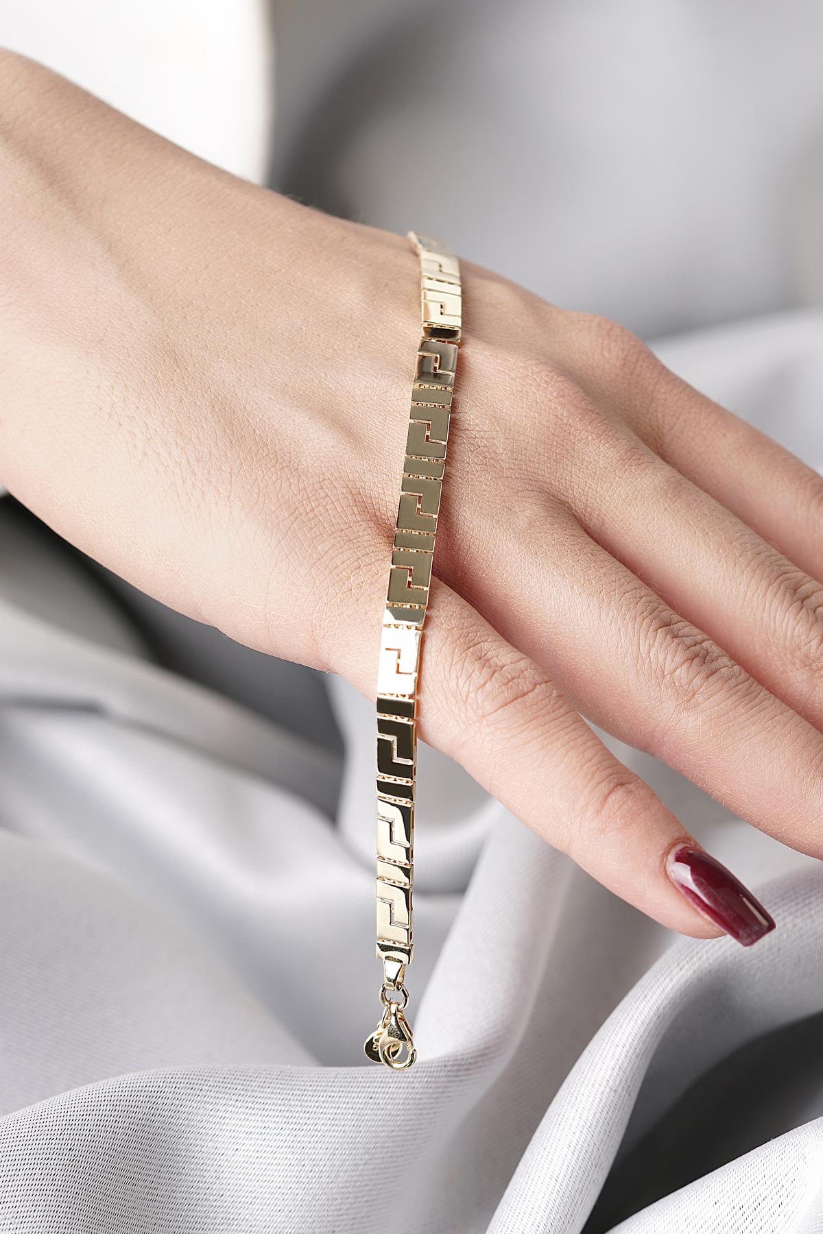 14K Gold Greek Key Bracelet