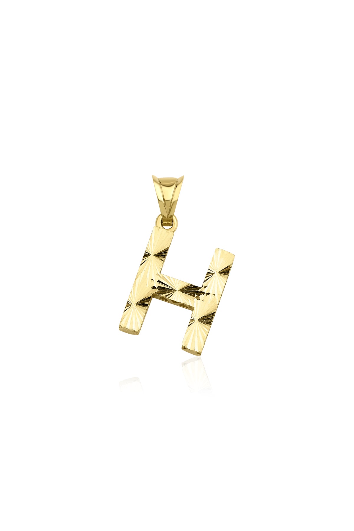 14K Gold H Letter Mini Shine Pendant