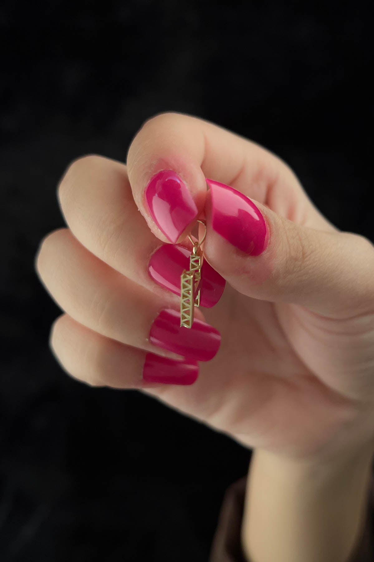 14K Gold H Letter Mini Shine Pendant