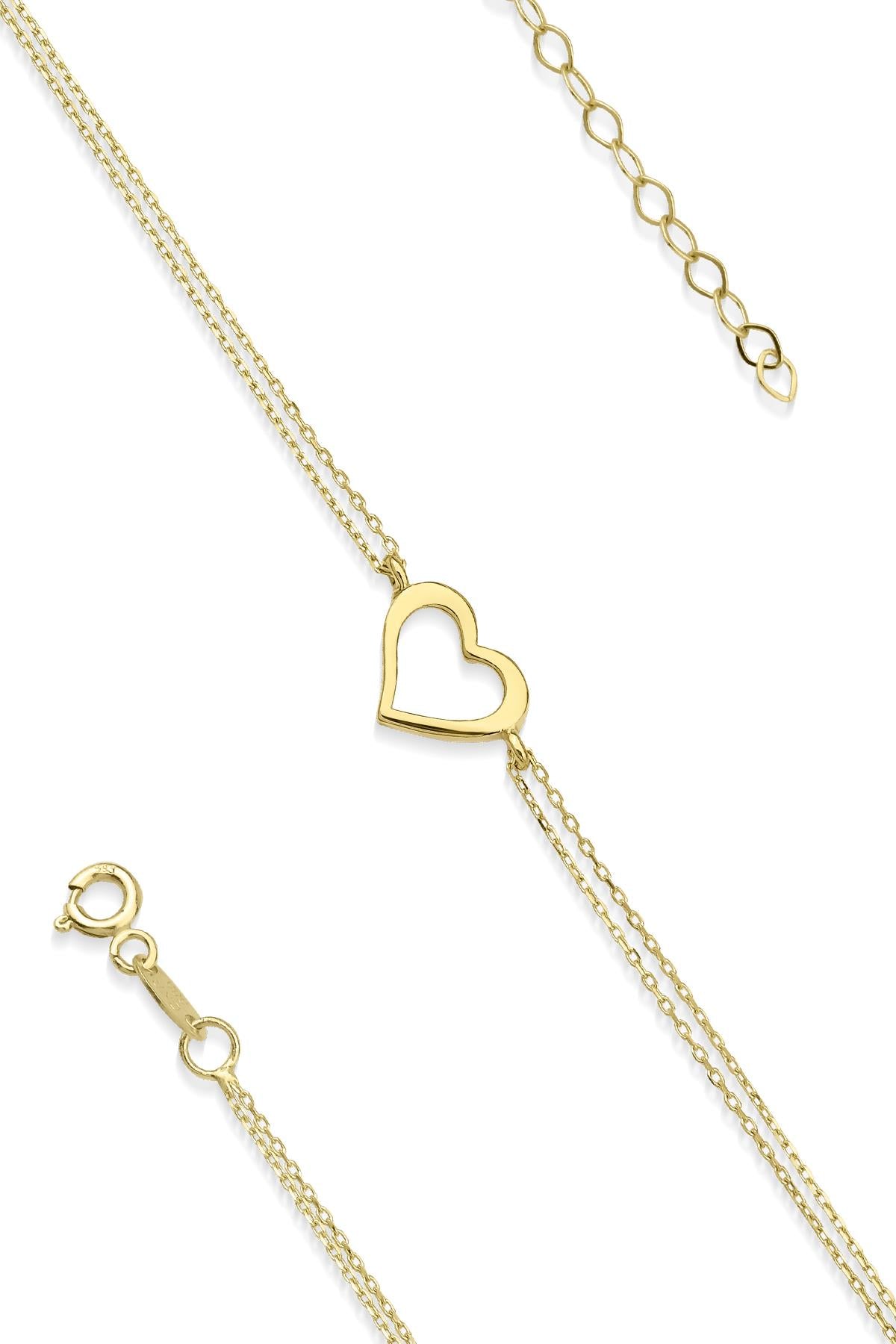 14K Gold Heart Shape Bracelet