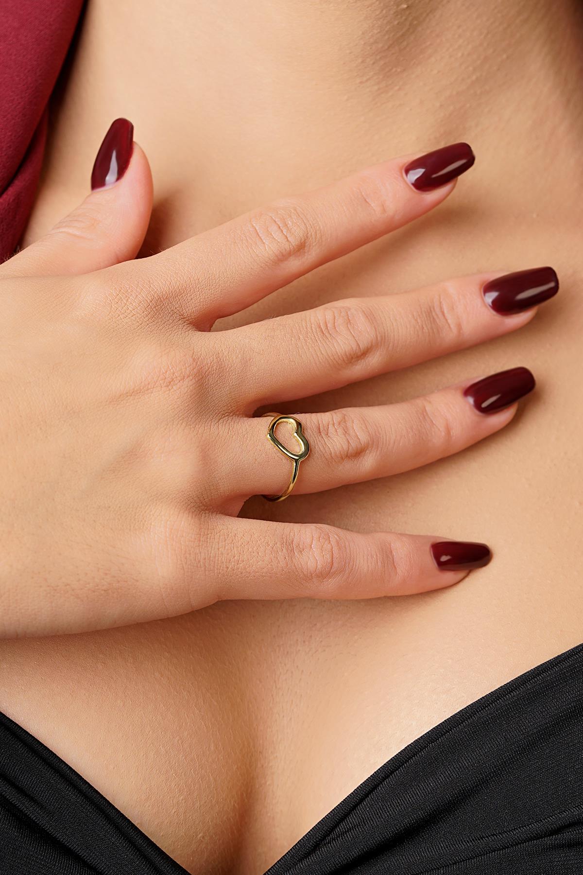 14K Gold Heart Shaped Ring