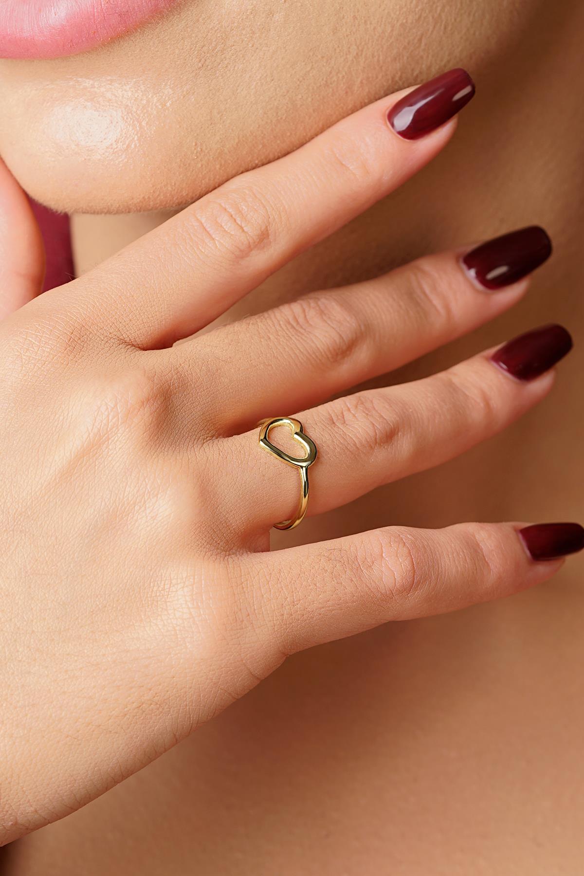 14K Gold Heart Shaped Ring
