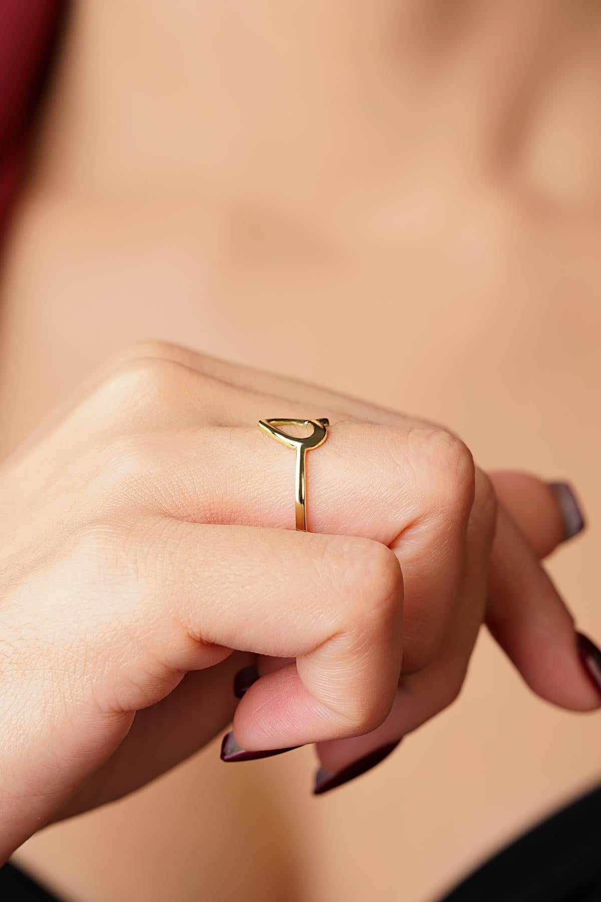 14K Gold Heart Shaped Ring