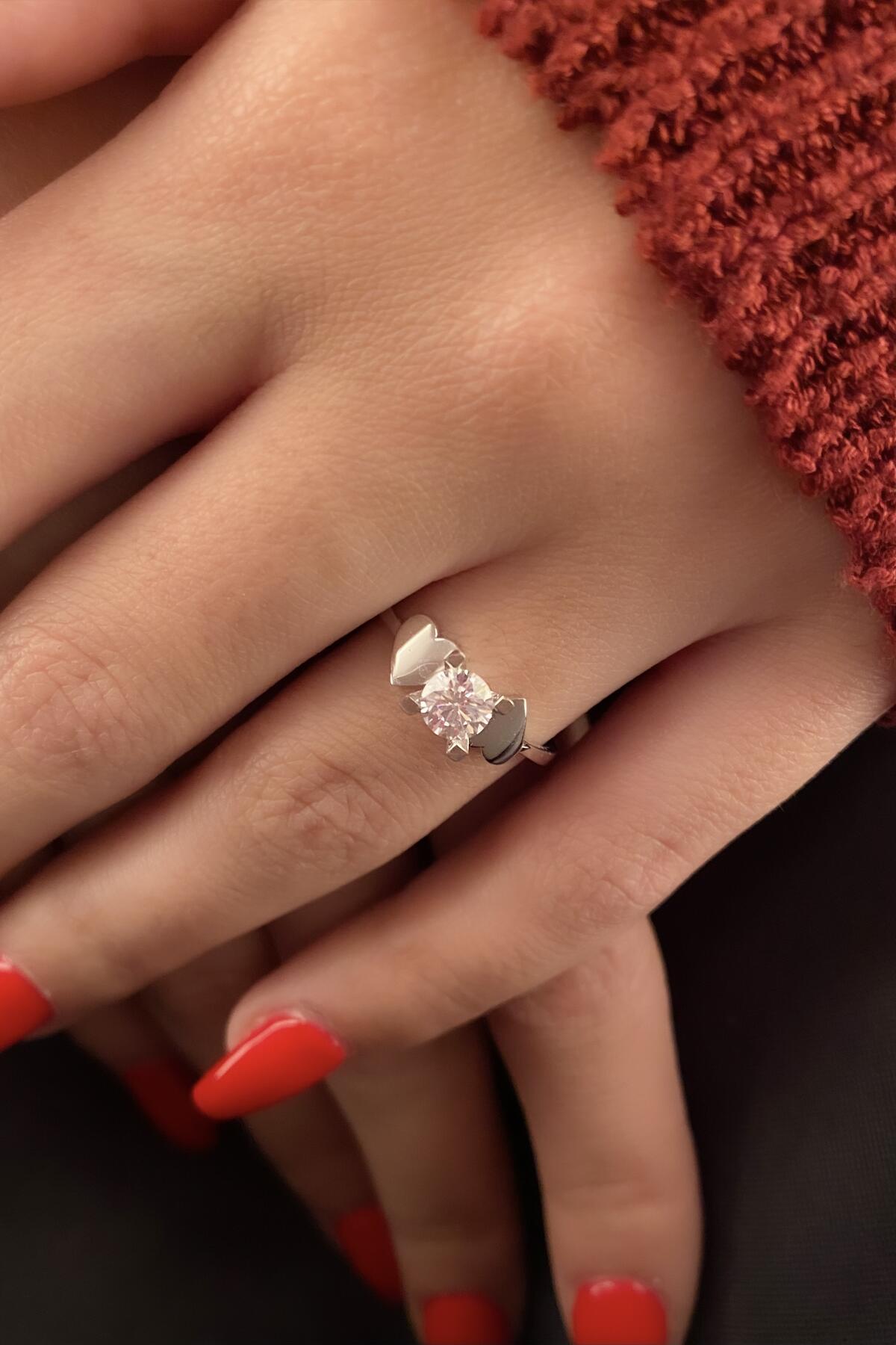 14K Gold Heart Solitaire Ring 14