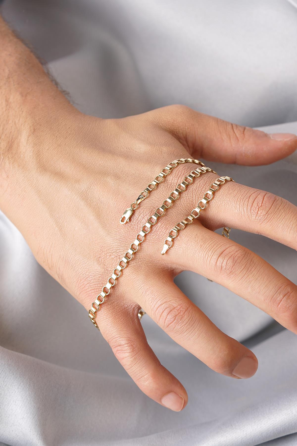 14K Solid Gold Holder Chain Necklace